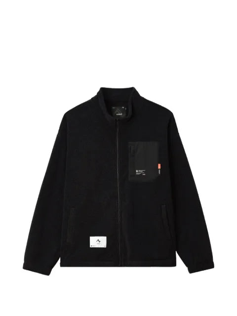 izzue fleece-texture zip-up sweater