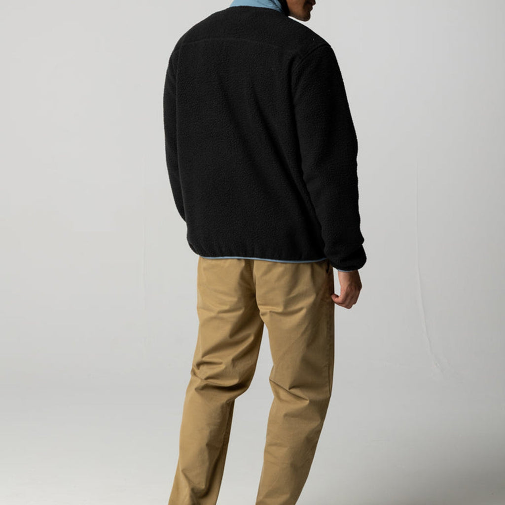 Finisterre Bolster Fleece Full Zip: Washed Black / Bay Blue