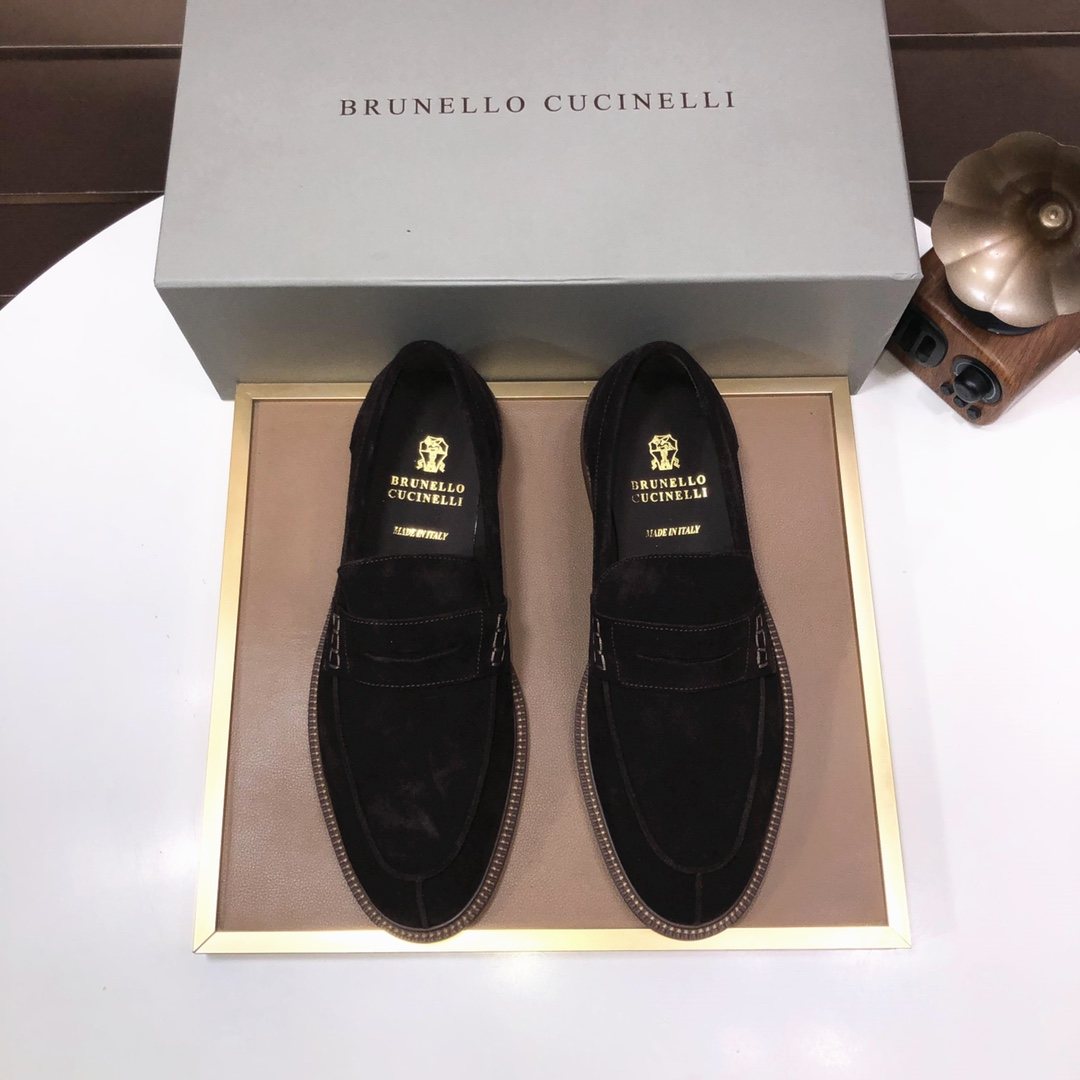 Brunello Cucinelli Men's Suede Slip-On Loafers